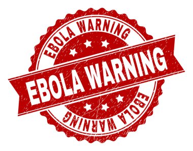 Dokulu Ebola uyarı damga mühür çizik