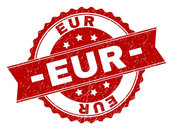 Impresión Sello Eur Con Textura Corroída Imitación Del Sello Goma — Vector de stock