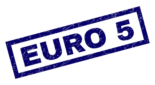 Prostokąt Grunge Euro 5 pieczęci — Wektor stockowy