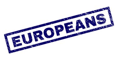 Dikdörtgen Grunge Avrupalılar damgası