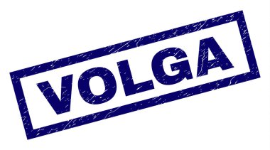 Dikdörtgen Grunge Volga damgası