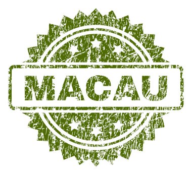 Grunge Macau damga mühür dokulu
