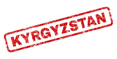 Çizik Kırgızistan yuvarlatılmış dikdörtgen damgası
