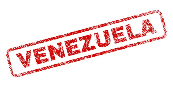 Zerkratzte Venezuela abgerundete Rechteckmarke — Stockvektor