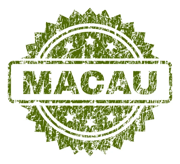 Grunge Textured MACAU Stamp Seal — Stock Vector
