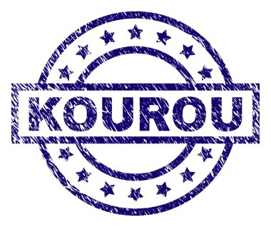 Dokulu Kourou damga mühür çizik