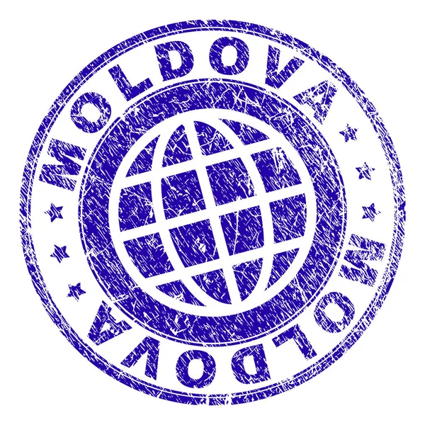Zerkratzte texturierte Moldawien Stempelsiegel — Stockvektor