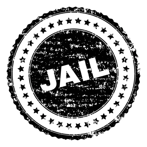 Scratched Textured JAIL Stamp Seal — Stock Vector