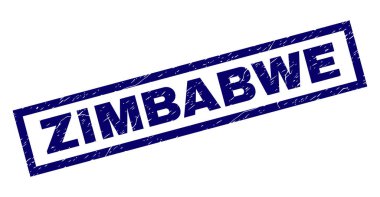 Dikdörtgen Zimbabve damga çizik