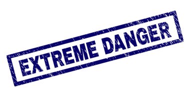 Dikdörtgen Grunge aşırı tehlike damgası