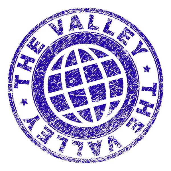 Valley Stamp Imprint Distress Texture Blue Vector Rubber Seal Imprint — Stock Vector