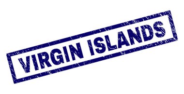 Dikdörtgen Virgin Adaları damga çizik