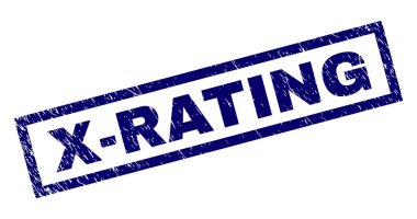 Dikdörtgen Grunge X-Rating damgası