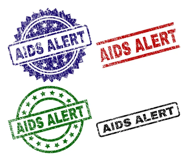 Grunge getextureerde Aids Alert Seal stempels — Stockvector