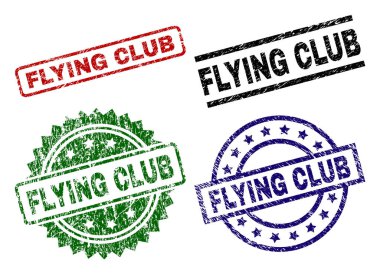 Dokulu uçan kulüp mühür pullar çizik