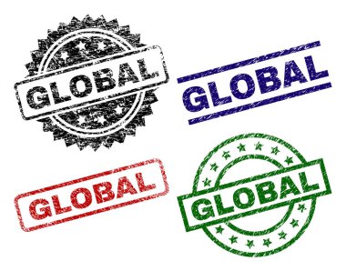 Grunge küresel damga mühürler dokulu