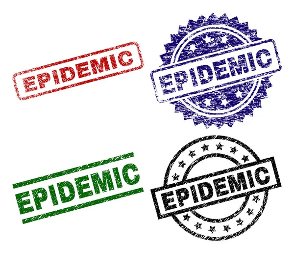 Sellos de sello EPIDEMIC texturizados Grunge — Vector de stock