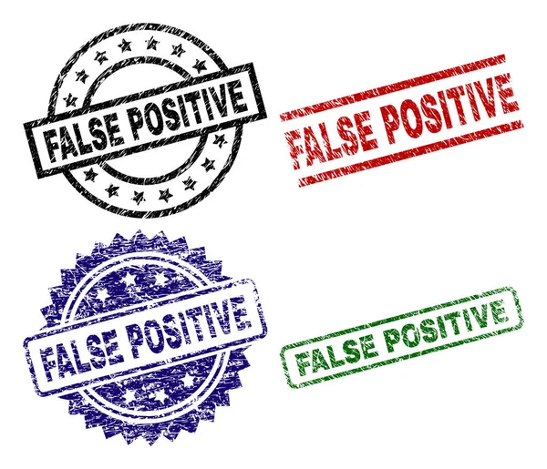 Подряпана текстура FALSE POSITIVE Seal Stamps — стоковий вектор