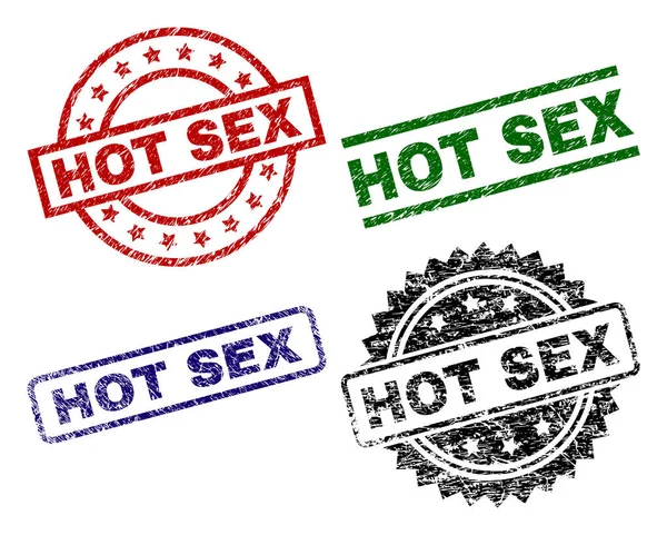 Grunge υφής καυτό σεξ σφραγίδα γραμματοσήμων — Διανυσματικό Αρχείο