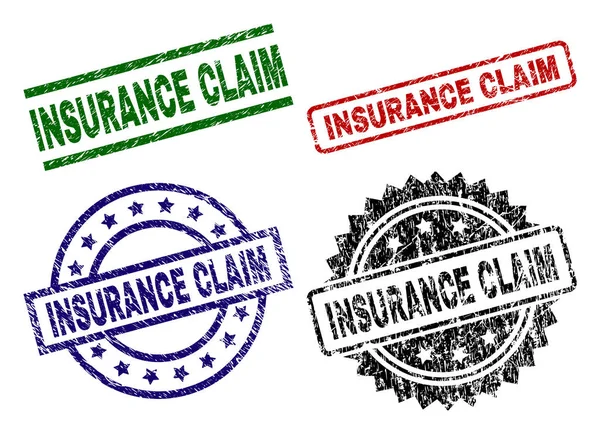 Damaged Textured INSURANCE CLAIM Seal Stamps — Stock Vector
