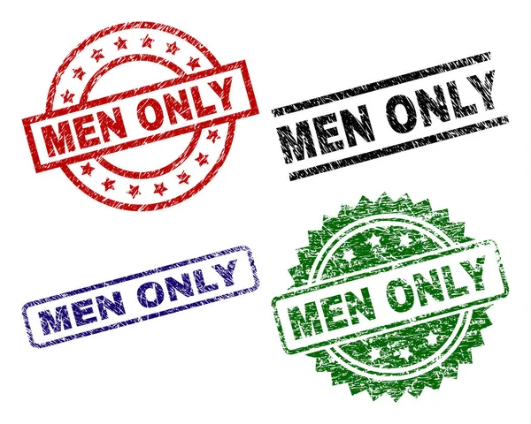 Los hombres con textura dañada SOLAMENTE sellan sellos — Vector de stock