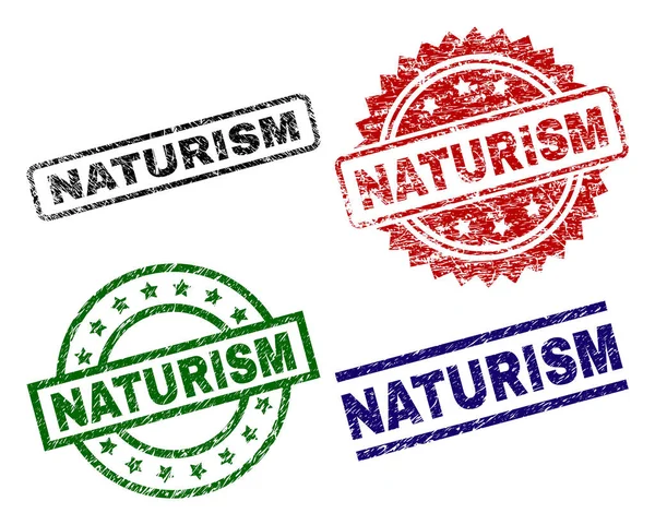 Porysowana znaczki pieczęć teksturowanej Naturyzm — Wektor stockowy
