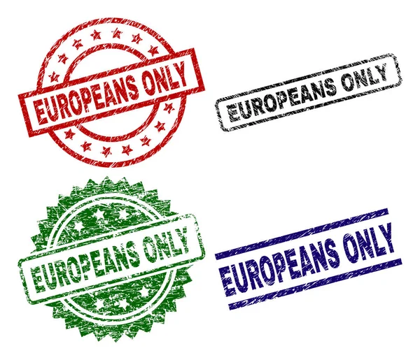 Γδαρμένο υφής οι Ευρωπαίοι μόνο σφραγίδες γραμματοσήμων — Διανυσματικό Αρχείο