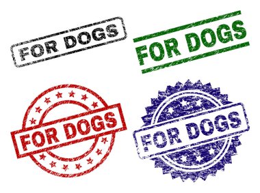 Köpekler pullar mühür için dokulu grunge