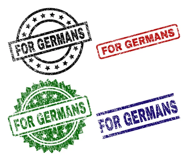 Damaged Textured FOR GERMANS Stamp Seals — Stock Vector