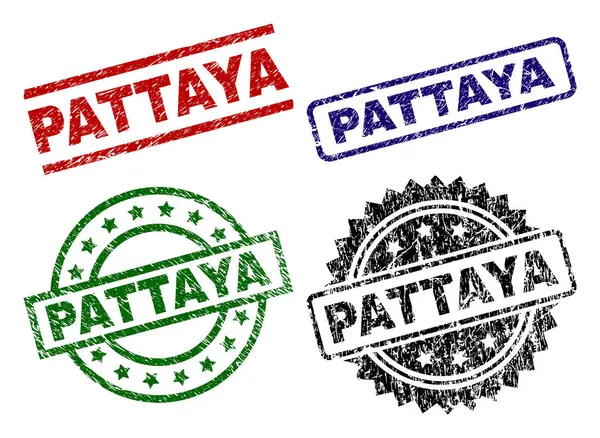Porysowana teksturowanej Pattaya Seal stemple — Wektor stockowy