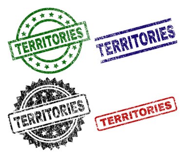 Damaged Textured TERRITORIES Seal Stamps clipart