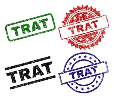 Grunge Trat mühür pullar dokulu