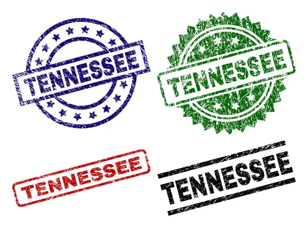 Grunge Textured TENNESSEE Stamp Seals — Stock Vector