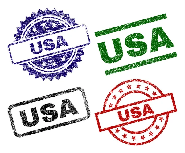 Grunge texturizado EUA Selos de selo — Vetor de Stock