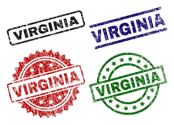 Grunge Virginia damga mühürler dokulu — Stok Vektör
