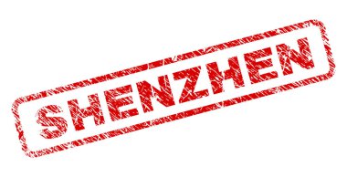 Grunge Shenzhen yuvarlatılmış dikdörtgen damgası