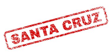 Çizik Santa Cruz yuvarlatılmış dikdörtgen damgası