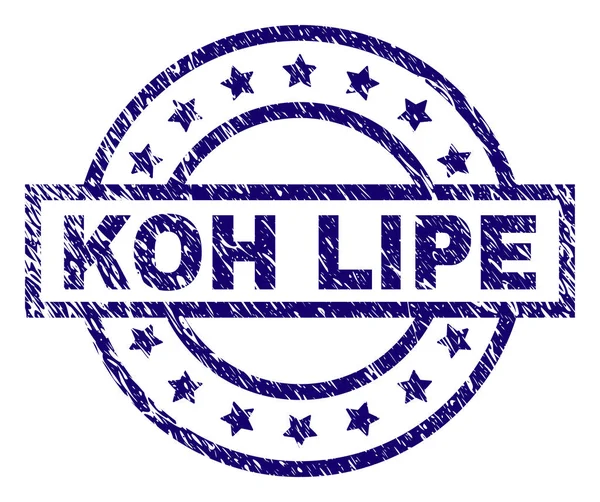 Γδαρμένο ελαστικοποιημένων Koh Lipe σφραγίδα σφραγίδα — Διανυσματικό Αρχείο