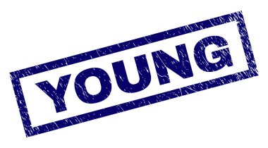 Dikdörtgen Grunge genç damgası