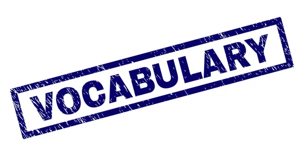 Carimbo VOCABULAR Riscado Retângulo — Vetor de Stock