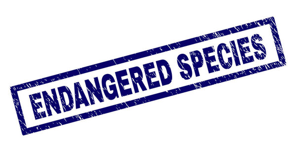 Прямоугольная почтовая марка "Grunge ENDANGERED"
