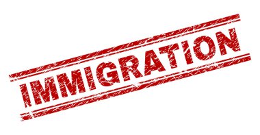 Dokulu göçmenlik damga mühür çizik