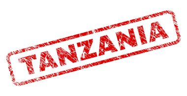 Çizik Tanzanya yuvarlatılmış dikdörtgen damgası