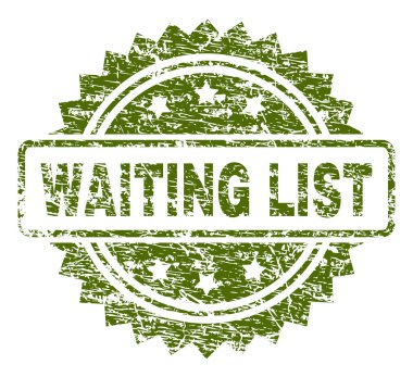 Dokulu bekleme listesi damga mühür çizik