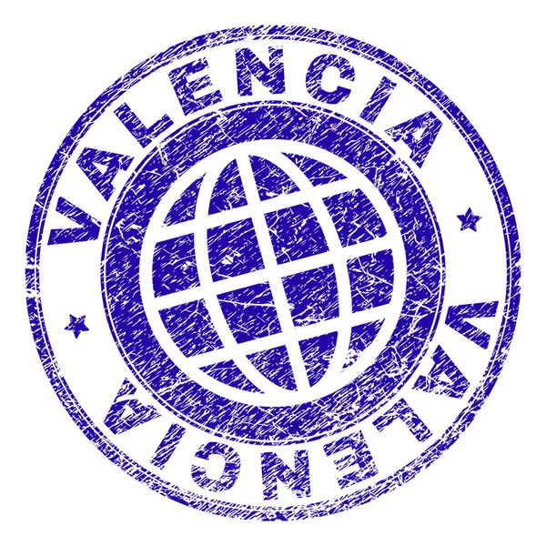 Grunge getextureerde Valencia stempel-zegel — Stockvector