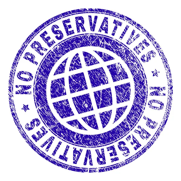 Scratched Textured NO PRESERVATIVES Stamp Seal — Stock Vector