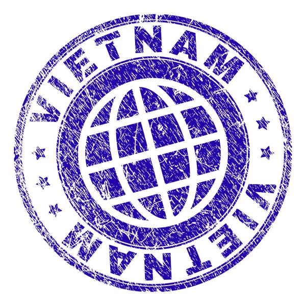 Zerkratzte texturierte vietnamesische Briefmarke — Stockvektor