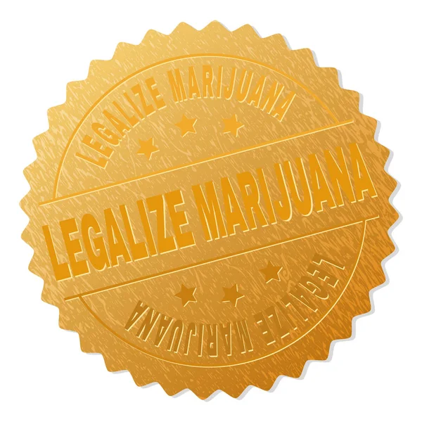 Arany legalizálja a marihuána jelvény bélyegző — Stock Vector