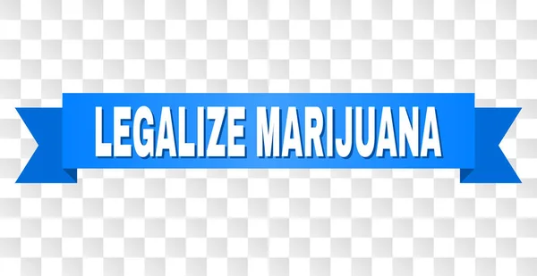 Μπλε κορδέλα με νομιμοποίηση μαριχουάνα κείμενο — Διανυσματικό Αρχείο
