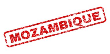 Çizik Mozambik yuvarlatılmış dikdörtgen damgası